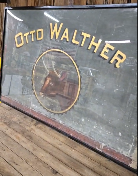 Otto Walther Butcher Shop Cloth Window Shade Framed