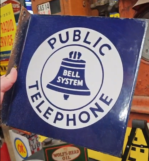 Bell System Public Telephone DSP Flange Sign