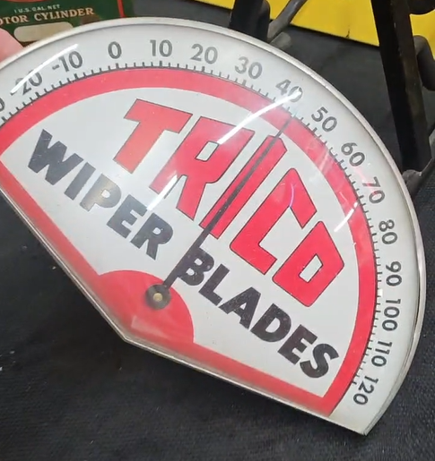 Trico Windshield Wiper Blades Glass Faced Dial Thermometer