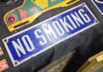 No Smoking SSP Cobalt Blue Sign