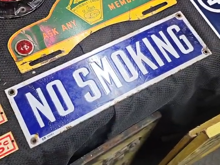 No Smoking SSP Cobalt Blue Sign