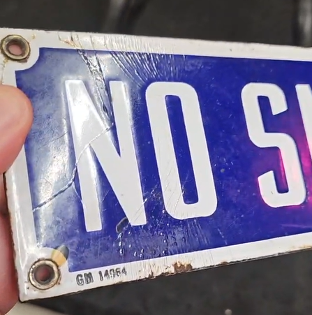 No Smoking SSP Cobalt Blue Sign