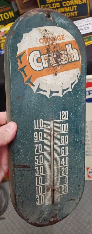 Orange Crush Soda Pop SST Tube Thermometer