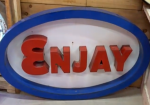 Enjay Porcelain Three-Dimensional Oval Building Sign