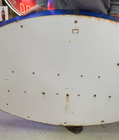 Enjay Porcelain Three-Dimensional Oval Building Sign