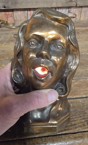 Art Deco Woman Bronze Cigarette Lighter