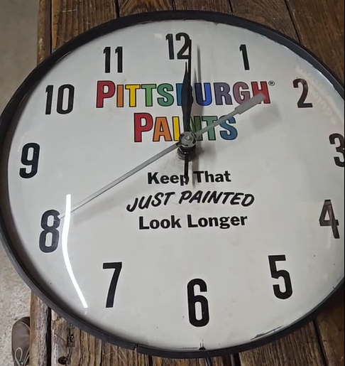 Pittsburgh Paints Glass Faced Electric Clock