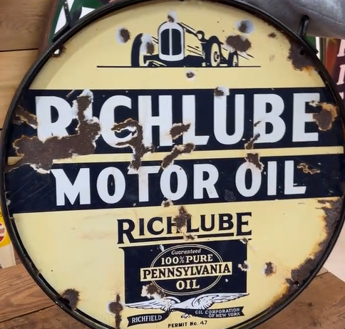 Richlube Motor Oil 100% Pennsylvania 24 Inch DSP Sign