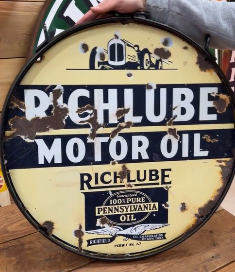 Richlube Motor Oil 100% Pennsylvania 24 Inch DSP Sign