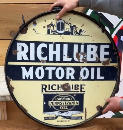 Richlube Motor Oil 100% Pennsylvania 24 Inch DSP Sign