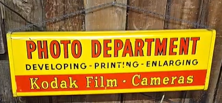 Kodak Film Cameras Photo Department Plastic Light-Up Sign