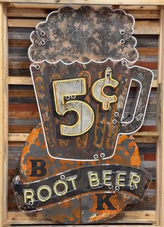 BK Root Beer 5 Cents SST Die-Cut Neon Sign