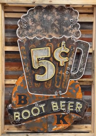 BK Root Beer 5 Cents SST Die-Cut Neon Sign
