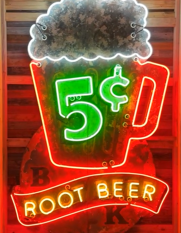 BK Root Beer 5 Cents SST Die-Cut Neon Sign