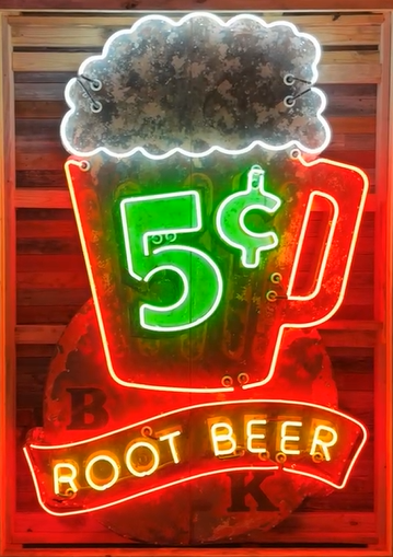 BK Root Beer 5 Cents SST Die-Cut Neon Sign