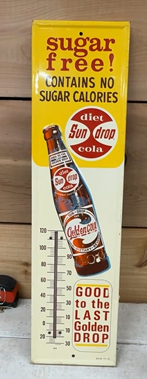 Sun Drop Diet Golden Cola Embossed SST Tube Thermometer