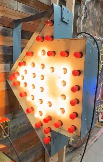 Flashing Arrow Double Sided Light Bulb Sign