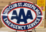 AAA Auto Club St. Joseph Missouri Emergency Service DSP Oval Sign