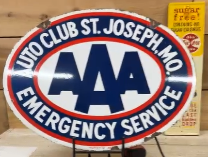 AAA Auto Club St. Joseph Missouri Emergency Service DSP Oval Sign