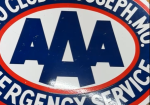 AAA Auto Club St. Joseph Missouri Emergency Service DSP Oval Sign