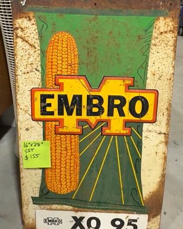 EMBRO Hybrid Seed Corn SST Embossed Sign