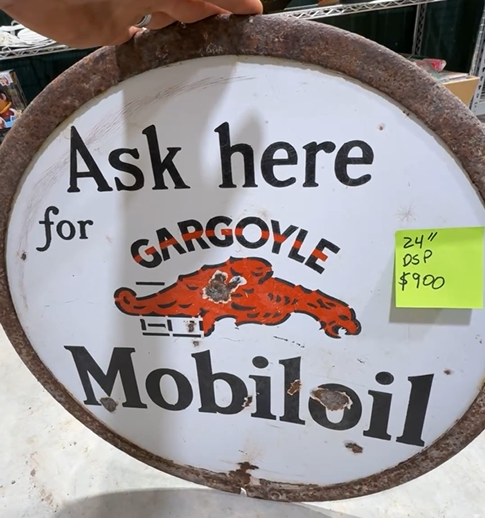 Mobiloil Gargoyle Gasoline Motor Oil DSP 24 Inch Sign