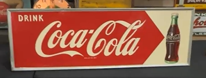 Drink Coca-Cola Arrow and Bottle SST Sign