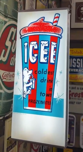 ICEE Coldest Drink in Town Plastic Light Up Sign