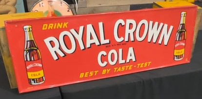 Royal Crown Cola Double Bottle SST Embossed Sign