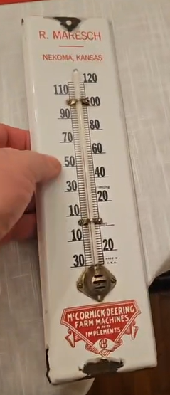 McCormick Deering Farm Implements SSP Tube Thermometer