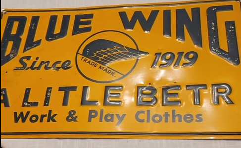 Blue Wing A Little Betr Work Clothes SST Embossed Sign