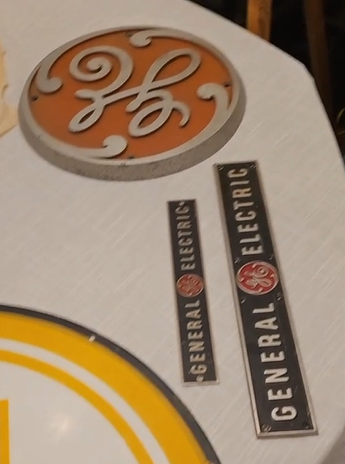 General Electric Name Plate Signs