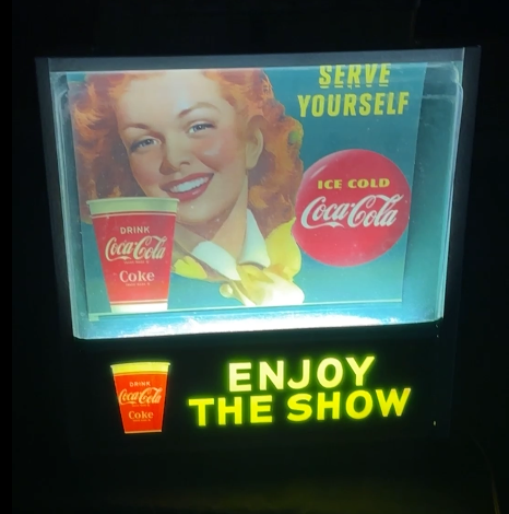 Ice Cold Coca-Cola Enjoy the Show Plastic Light Up Sign