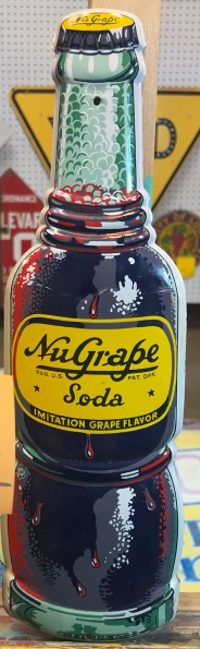 NuGrape Soda Pop SST Convex Bottle-Shaped Sign