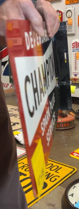 Dependable Champion Spark Plug Service DST Flange Sign