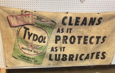 Tydol Flying A Motor Oil Cleans and Protects Cloth Banner