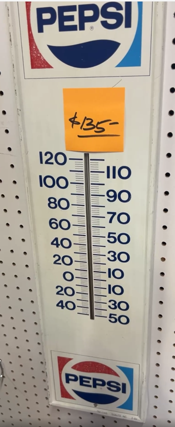 Pepsi Double Logo SST Tube Thermometer