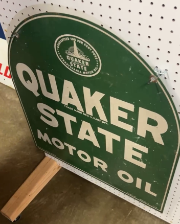 Quaker State Motor Oil DST Tombstone Sign