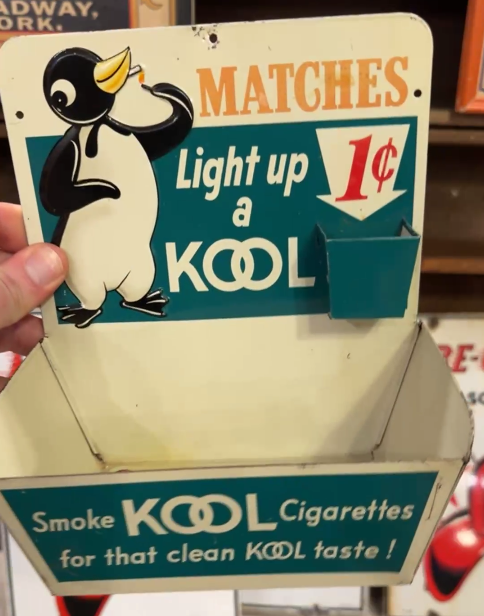 Kool Cigarettes 1 Cent Matches SST Counter Display
