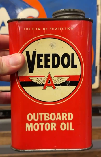 Veedol Flying A Outboard Motor Oil Quart Can