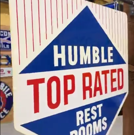 Humble Top Rated Rest Rooms DST Hanging Sign