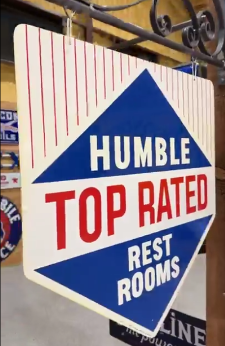 Humble Top Rated Rest Rooms DST Hanging Sign