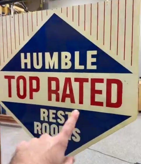 Humble Top Rated Rest Rooms DST Hanging Sign