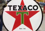 Texaco Gasoline DSP White T 6 Foot Diameter Sign