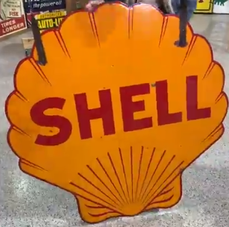 Shell Gasoline Clamshell DSP Hanging Sign