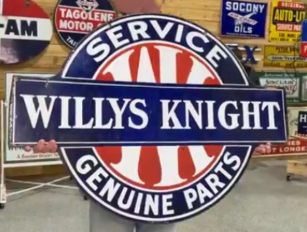 Willys Knight Service Genuine Parts DSP Die Cut Sign