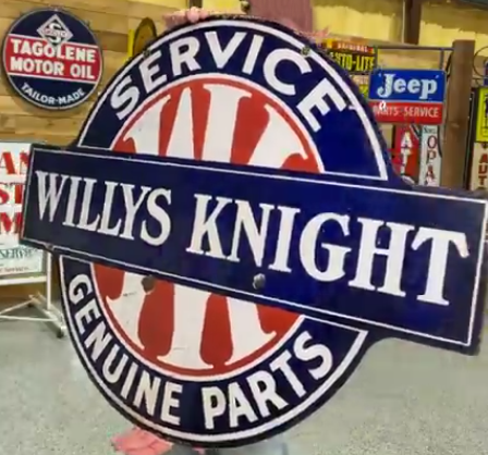 Willys Knight Service Genuine Parts DSP Die Cut Sign