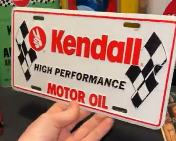 Kendall High Performance Motor Oil SST Embossed License Plate