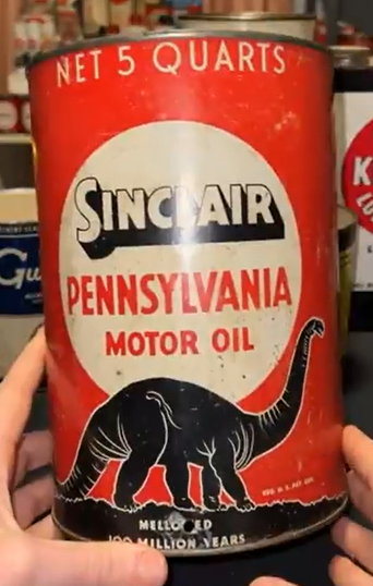 Sinclair Pennsylvania Motor Oil Dino SST Five Quart Can