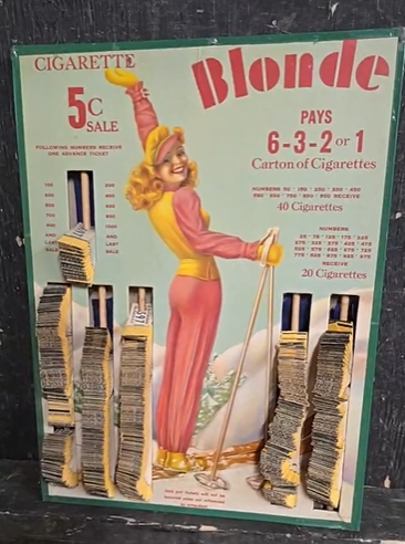 Blonde Cigarette 5 Cents Game of Chance Tickets